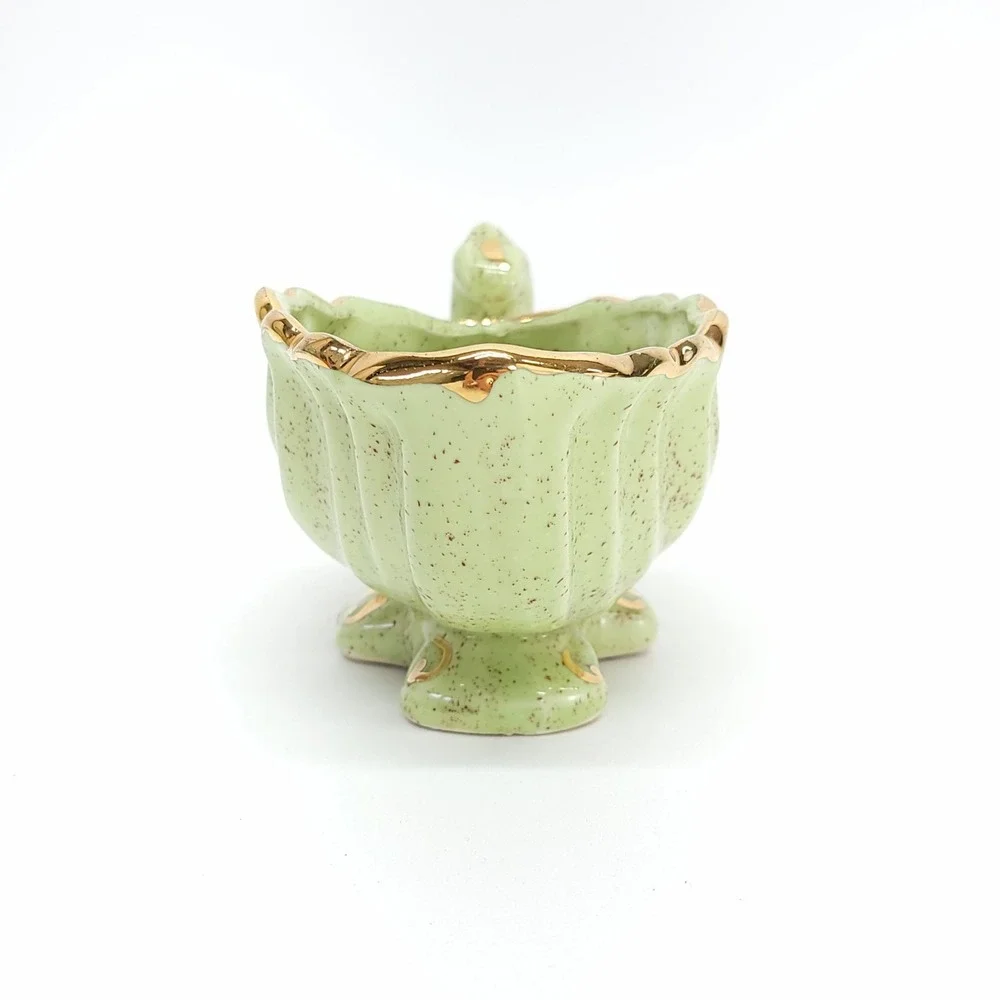 Shafer Elephant‎ Trunk Planter 23k Gold Accents MCM Succulent Ornate